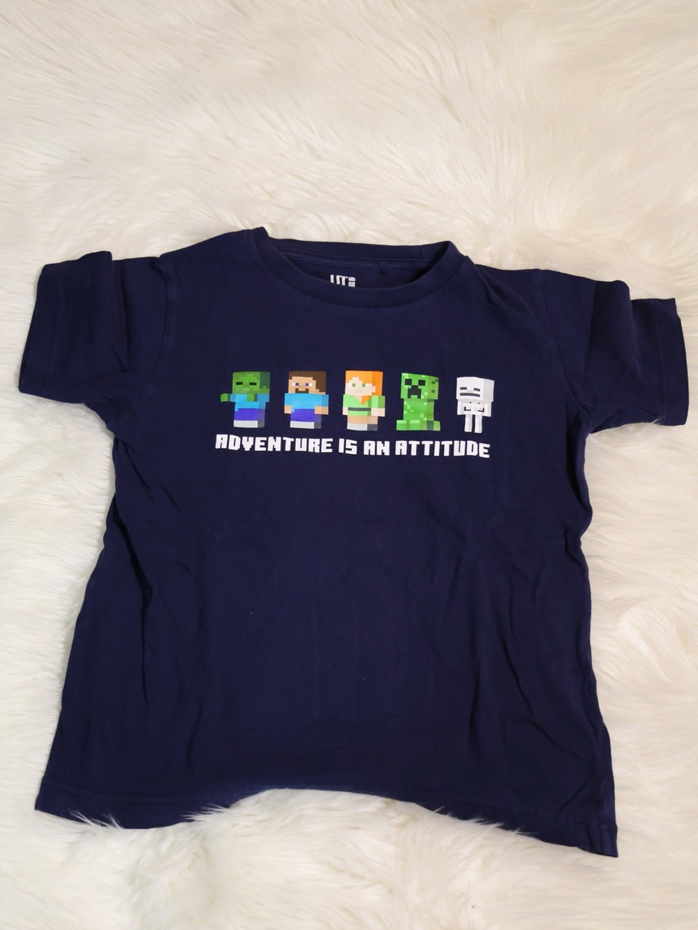 Uniqlo Navy Pixel Adventure Graphic Tee